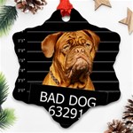 Bad dog Snowflake Ornament (Two Sides) Front