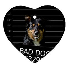 Bad Dog Ornament (heart) by Valentinaart