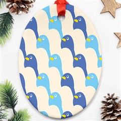 Animals Penguin Ice Blue White Cool Bird Ornament (oval) by Mariart