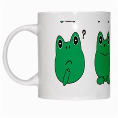 Animals Frog Green Face Mask Smile Cry Cute White Mugs by Mariart