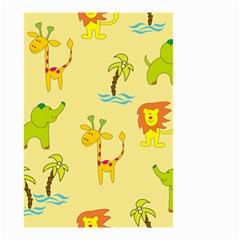 Cute Animals Elephant Giraffe Lion Small Garden Flag (two Sides) by Mariart