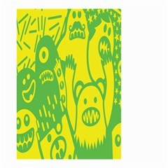 Easter Monster Sinister Happy Green Yellow Magic Rock Small Garden Flag (two Sides) by Mariart