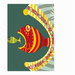 Fish Predator Sea Water Beach Monster Small Garden Flag (two Sides) by Mariart