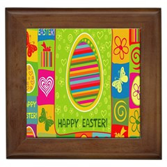 Happy Easter Butterfly Love Flower Floral Color Rainbow Framed Tiles by Mariart