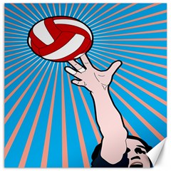 Volly Ball Sport Game Player Canvas 16  X 16   by Mariart