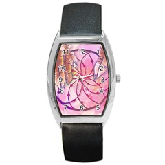 Watercolor Cute Dreamcatcher With Feathers Background Barrel Style Metal Watch by TastefulDesigns