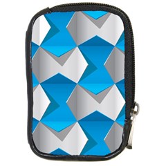 Blue White Grey Chevron Compact Camera Cases by Mariart