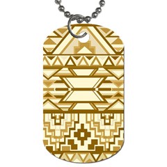 Geometric Seamless Aztec Gold Dog Tag (two Sides) by Mariart