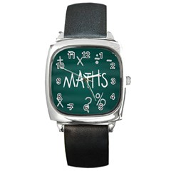 Maths School Multiplication Additional Shares Square Metal Watch by Mariart