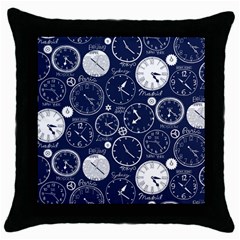 World Clocks Throw Pillow Case (black) by Mariart