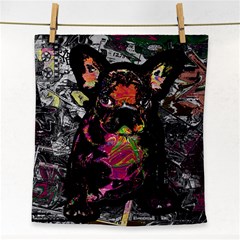 Bulldog Face Towel by Valentinaart