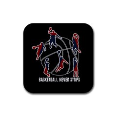 Basketball Never Stops Rubber Coaster (square)  by Valentinaart