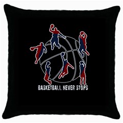 Basketball Never Stops Throw Pillow Case (black) by Valentinaart