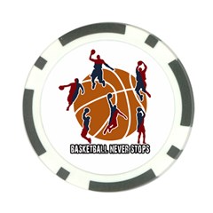 Basketball Never Stops Poker Chip Card Guard by Valentinaart