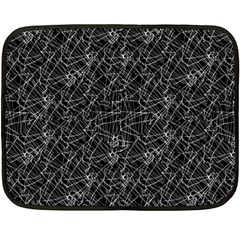 Linear Abstract Black And White Fleece Blanket (mini) by dflcprints