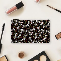 Dark Chinoiserie Floral Collage Pattern Cosmetic Bag (small)  by dflcprints