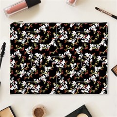 Dark Chinoiserie Floral Collage Pattern Cosmetic Bag (xl) by dflcprints