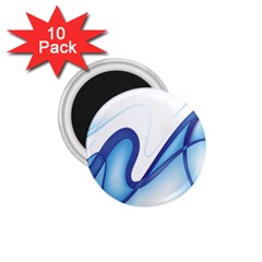 Glittering Abstract Lines Blue Wave Chefron 1 75  Magnets (10 Pack)  by Mariart