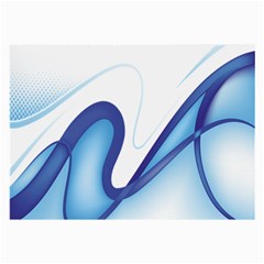 Glittering Abstract Lines Blue Wave Chefron Large Glasses Cloth (2-side) by Mariart