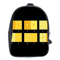 Horizontal Color Scheme Plaid Black Yellow School Bags (xl)  by Mariart