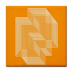 Orange Line Plaid Tile Coasters by Mariart