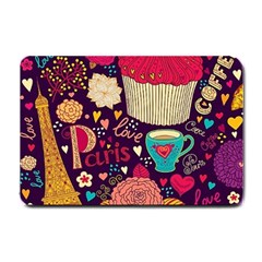 Cute Colorful Doodles Colorful Cute Doodle Paris Small Doormat  by Nexatart