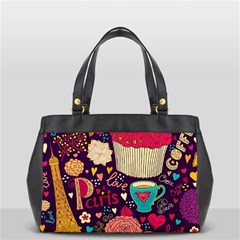 Cute Colorful Doodles Colorful Cute Doodle Paris Office Handbags (2 Sides)  by Nexatart