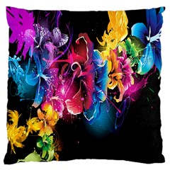 Abstract Patterns Lines Colors Flowers Floral Butterfly Large Cushion Case (two Sides) by Mariart