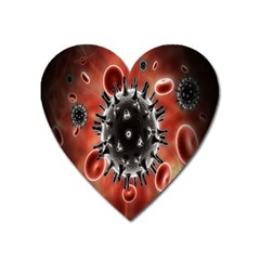 Cancel Cells Broken Bacteria Virus Bold Heart Magnet by Mariart