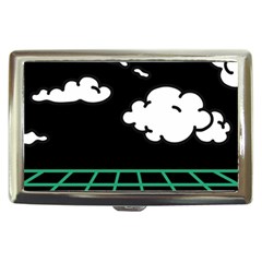 Illustration Cloud Line White Green Black Spot Polka Cigarette Money Cases by Mariart