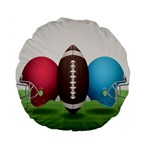 Helmet Ball Football America Sport Red Brown Blue Green Standard 15  Premium Round Cushions Front