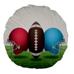 Helmet Ball Football America Sport Red Brown Blue Green Large 18  Premium Round Cushions by Mariart