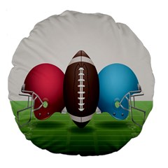 Helmet Ball Football America Sport Red Brown Blue Green Large 18  Premium Flano Round Cushions by Mariart