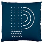 Parachute Water Blue Waves Circle White Large Cushion Case (Two Sides) Front