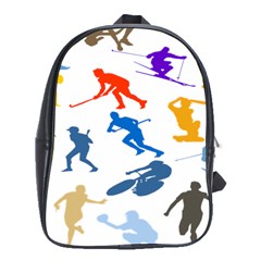 Sport Player Playing School Bags (xl)  by Mariart