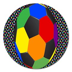 Team Soccer Coming Out Tease Ball Color Rainbow Sport Magnet 5  (round) by Mariart