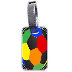 Team Soccer Coming Out Tease Ball Color Rainbow Sport Luggage Tags (two Sides) by Mariart