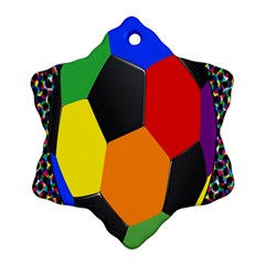 Team Soccer Coming Out Tease Ball Color Rainbow Sport Ornament (snowflake) by Mariart