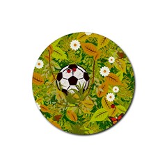 Ball On Forest Floor Rubber Coaster (round)  by linceazul