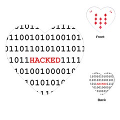 Binary Black Cyber Data Digits Playing Cards (heart)  by Nexatart