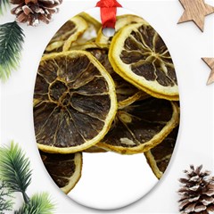 Lemon Dried Fruit Orange Isolated Oval Ornament (two Sides) by Nexatart