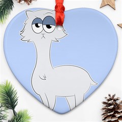 Grumpy Persian Cat Llama Ornament (heart) by Catifornia