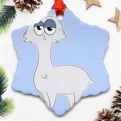 Grumpy Persian Cat Llama Ornament (snowflake) by Catifornia