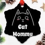 Love My Cat Mommy Snowflake Ornament (Two Sides) Front