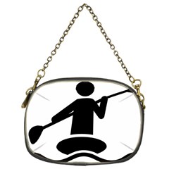 Cropped Kayak Graphic Race Paddle Black Water Sea Wave Beach Chain Purses (one Side)  by Mariart