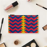 Lllustration Geometric Red Blue Yellow Chevron Wave Line Cosmetic Bag (Small)  Front