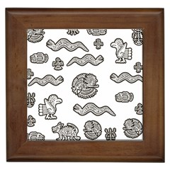 Aztecs Pattern Framed Tiles by Valentinaart