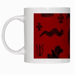 Aztecs Pattern White Mugs by ValentinaDesign