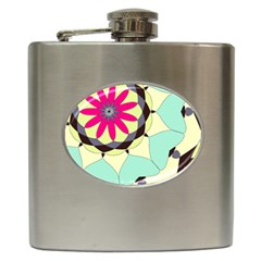 Pink Flower Hip Flask (6 Oz) by digitaldivadesigns