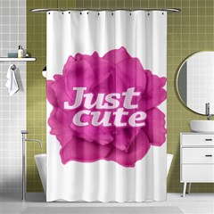 Just Cute Text Over Pink Rose Shower Curtain 48  X 72  (small)  by dflcprints